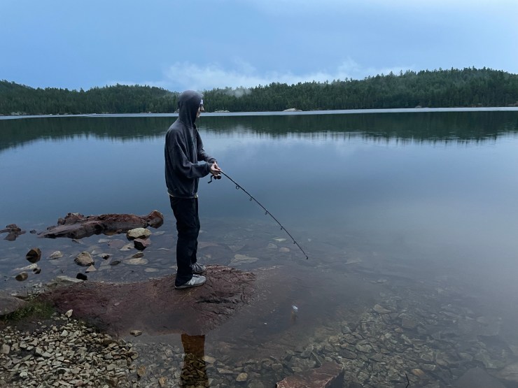 Gavin learning to fish
